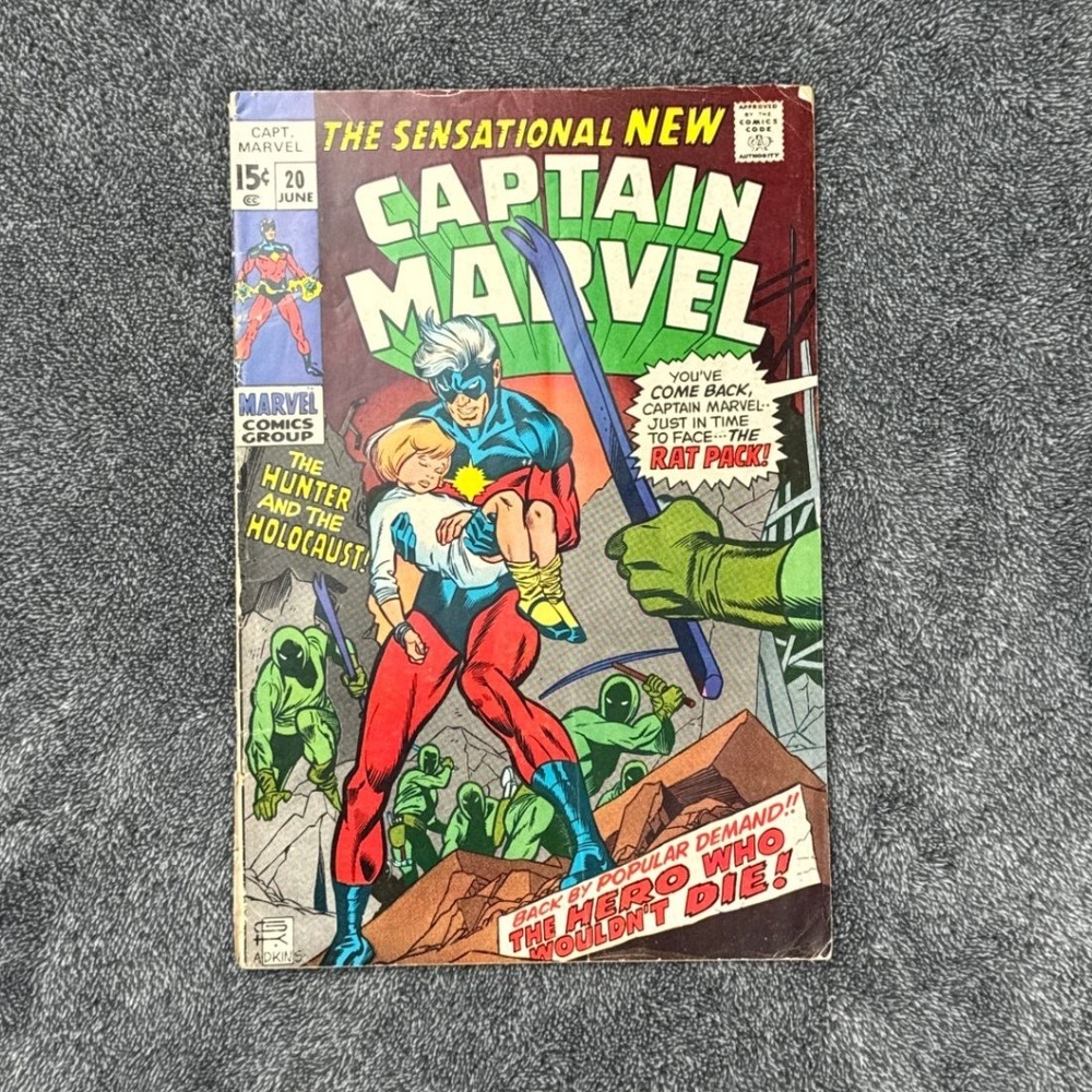 Captain Marvel 20 June 1970 Marvel Comics Group Bronze Age Mar-Vell Rat Pack